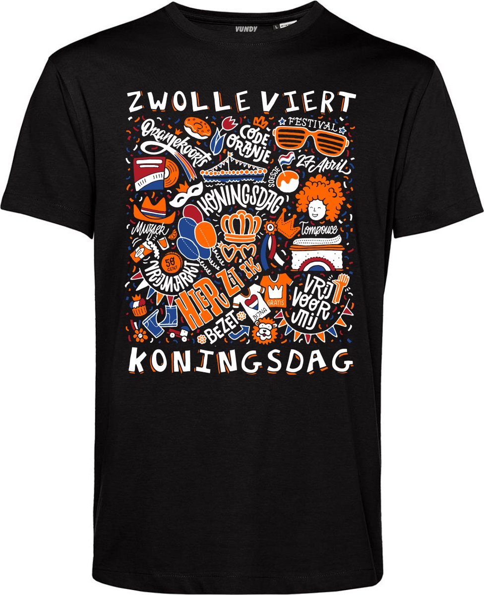T-shirt Zwolle Oranjekoorts | Zwart | maat 4XL